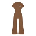 The Braided Glory Flared Leg Quarter-Zip Jumpsuit