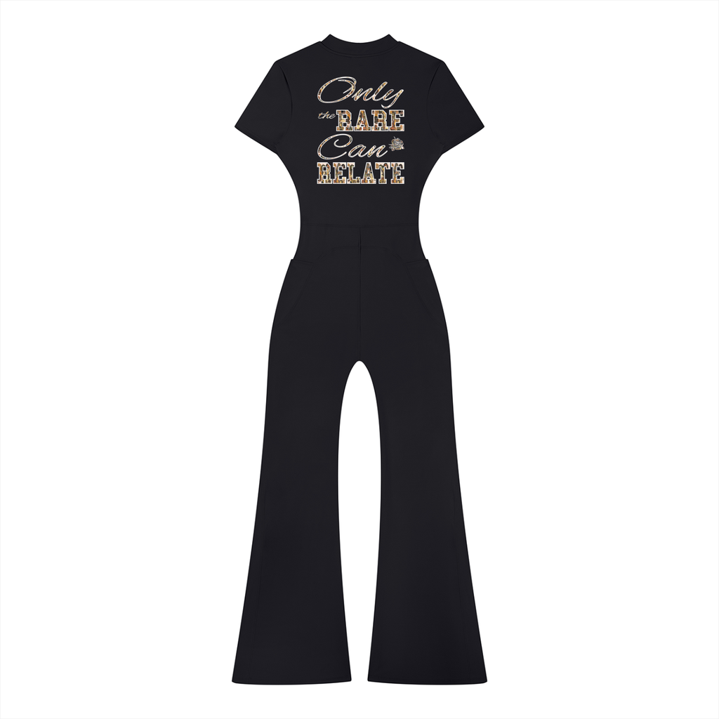 The Braided Glory Flared Leg Quarter-Zip Jumpsuit