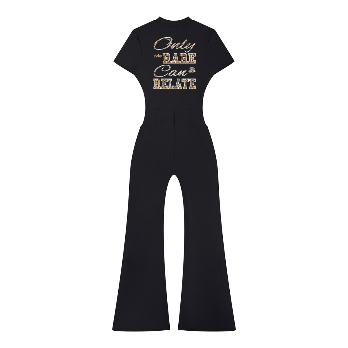 The Braided Glory Flared Leg Quarter-Zip Jumpsuit