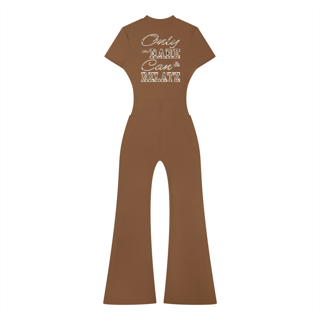 The Braided Glory Flared Leg Quarter-Zip Jumpsuit